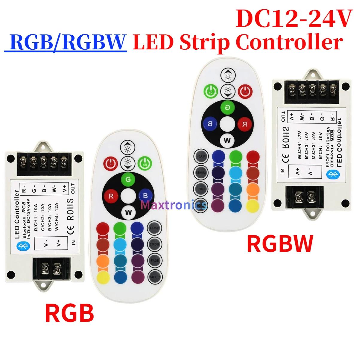 DC12-24V  ȣȯ LED Ʈѷ, 24 Ű IR  BT  , RGB  RGBW LED Ʈ  뷮  360W, ǰ